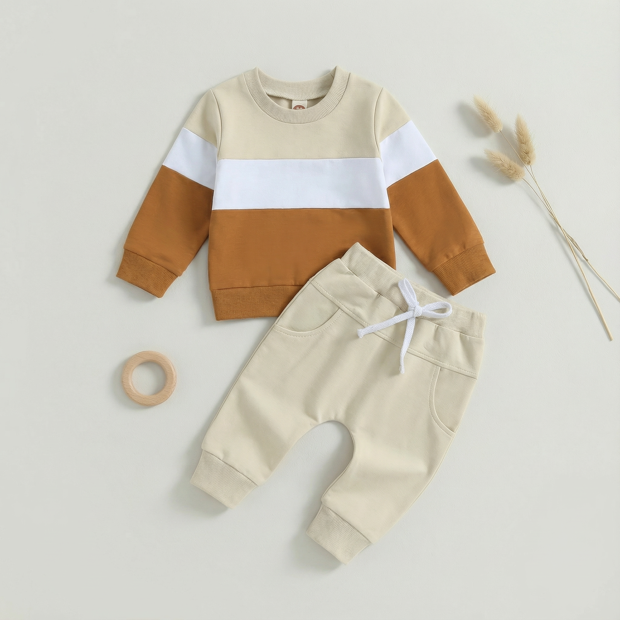 ColorBlock Cozy Baby Sweatsuit Set