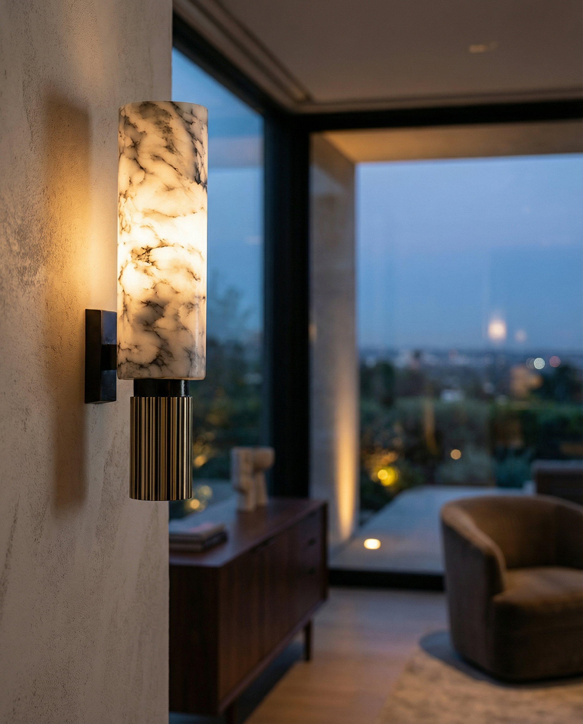 Elan Modern Luxury Natural Marble Wall Lamp