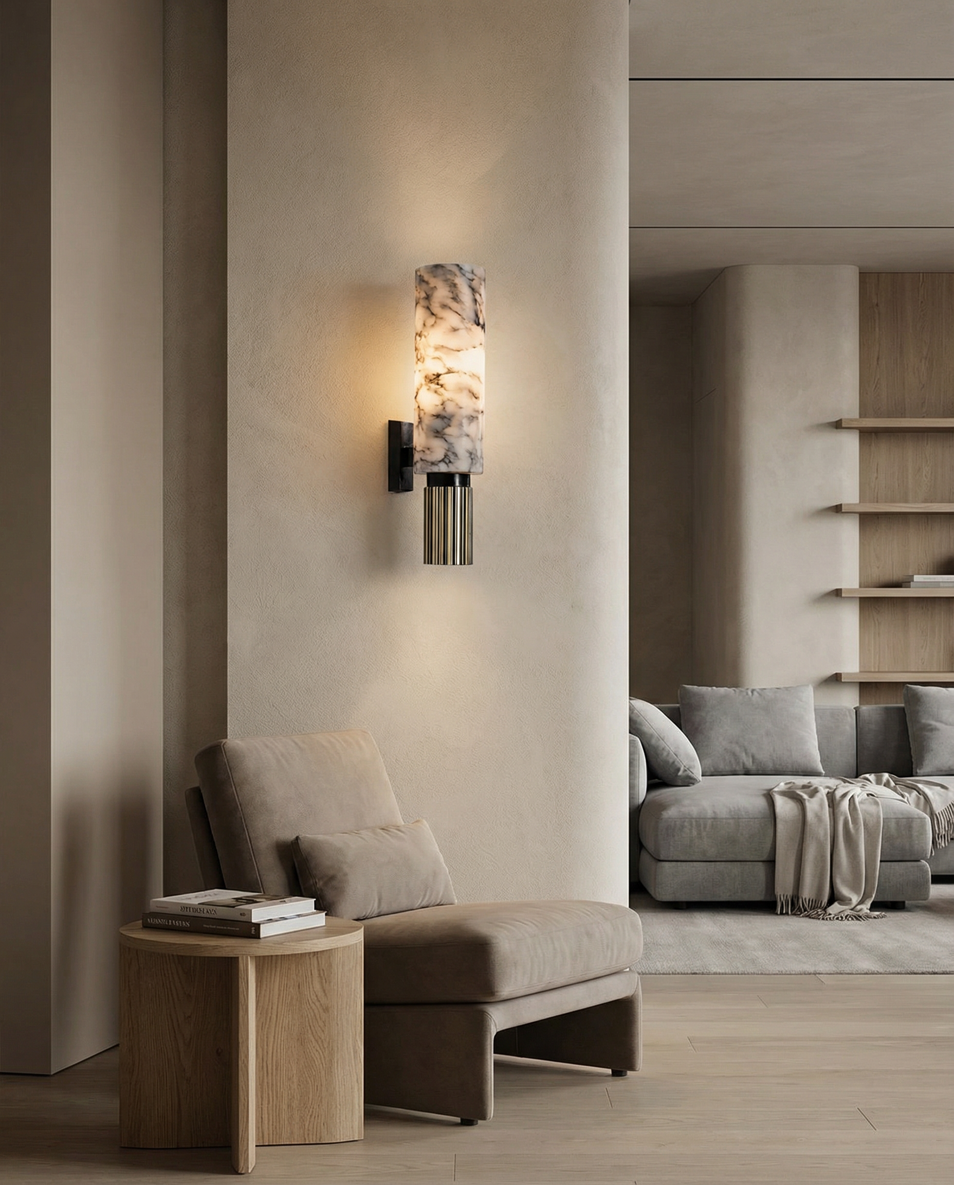 Elan Modern Luxury Natural Marble Wall Lamp